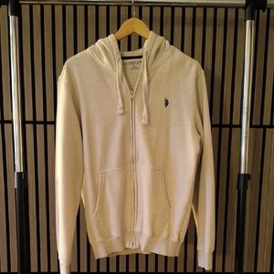 U.S. Polo Assn. Men's Cream Zip-Up Sweater
